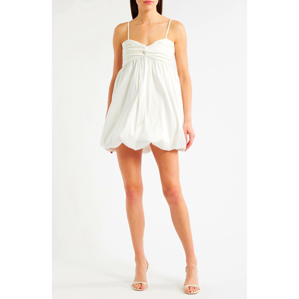 LIKELY NWT Serefina Mixed Media Bubble Mini Dress White Size 12 Msrp$298